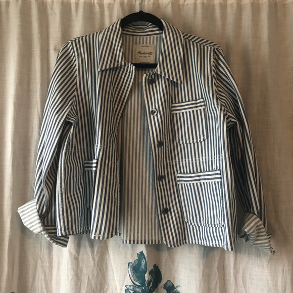 Madewell Jackets & Blazers - stripped denim jacket